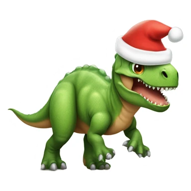 Dinosaur with santa hat sticker