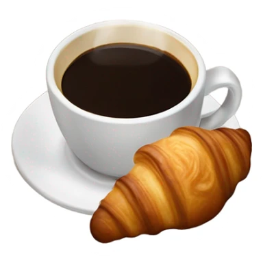 Chocolate croissant and a cup of coffee sticker