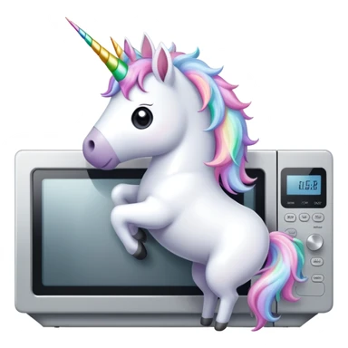 a unicorn sitting on top of a microwave  sticker