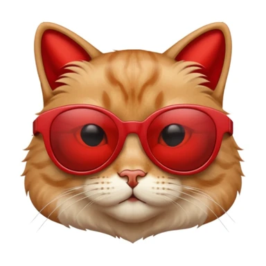 a cat wearing sunglasses, red background sticker