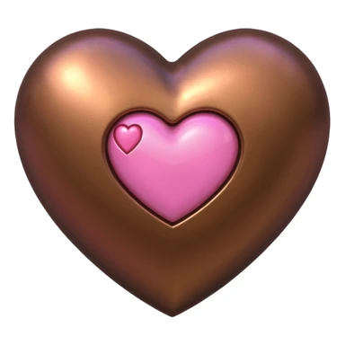 bronze heart with a pink mini heart inside of it  sticker