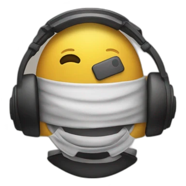 fait un emoji d'un caque quiecoute de la musique sticker