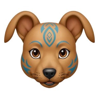 dog with face tribal tattoo sticker