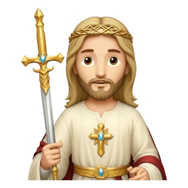Holy gold sword of Jesus Christ sticker