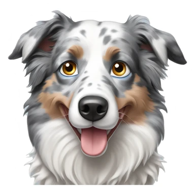 Blue eyed grey merle border collie dog sticker
