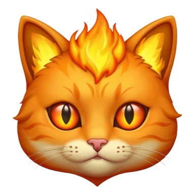 heart eyes cat on fire sticker