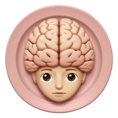 Brain on a plate next to head  sticker