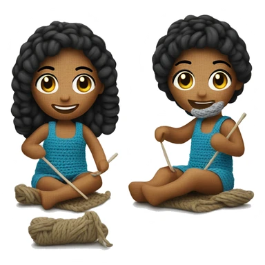 Me crocheting sticker