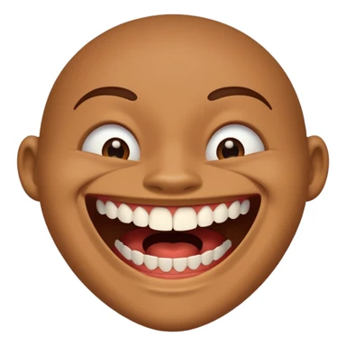 Laughing emoji and gap between the upper middle two teeth sticker