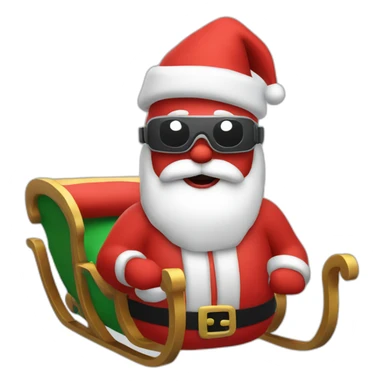 Santa in sleigh in vr headset sticker