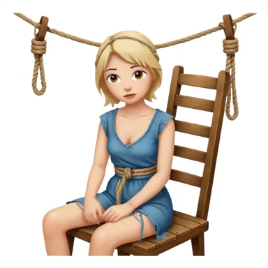 woman tied to a chair sticker