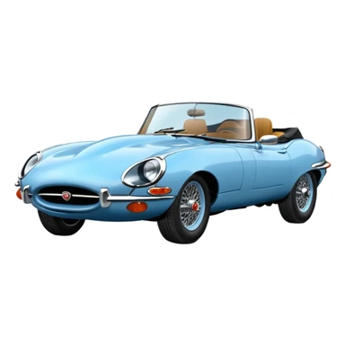 1970 e type jaguar 2+2 light blue  sticker