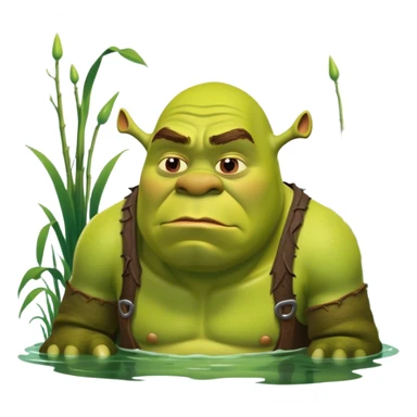 Shrek in a swamp sticker