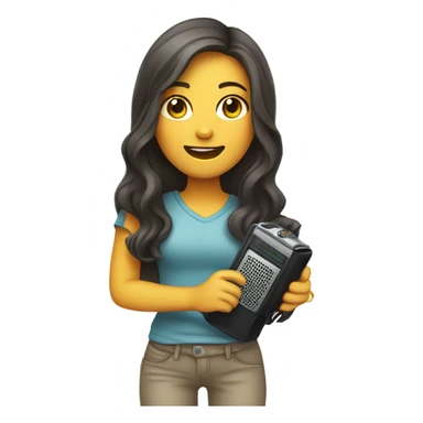 Voice recorder girl emoji sticker