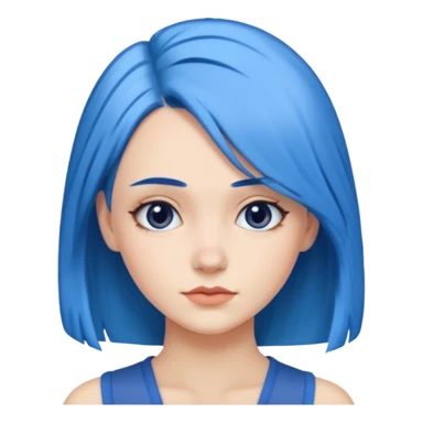 Kék haj, fehér nő sticker