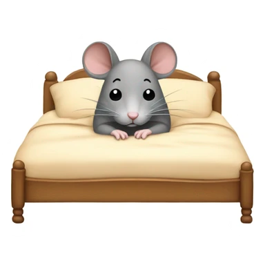 A mouse cozy in bed sticker