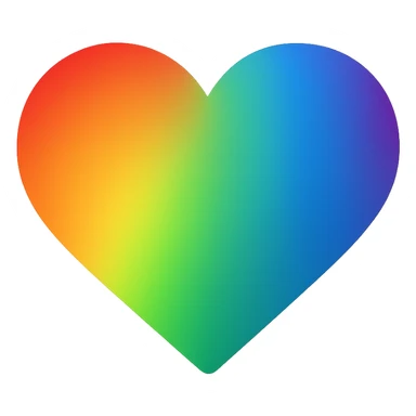 heart icon with a rainbow gradient, digital illustration sticker