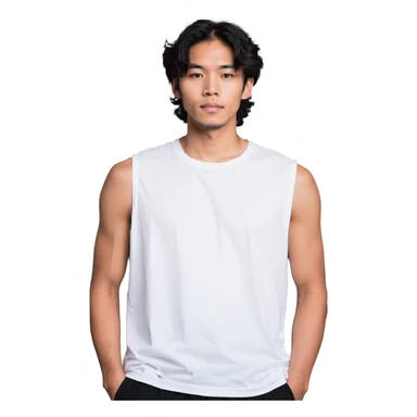 white sleeveless T-shirt sticker