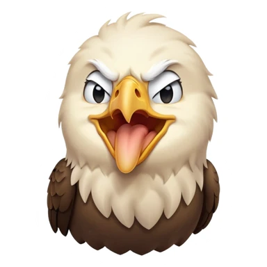 cinematic-cute-yawning-american-eagle-portrait-emoji,-head-tilted-slightly-with-a-dramatic,-wide-open-yawn,-showcasing-a-stately-form-with-gently-drooping-feathers-and-sleepy,-half-closed-eyes,-simplified-yet-irresistibly-adorable-features sticker