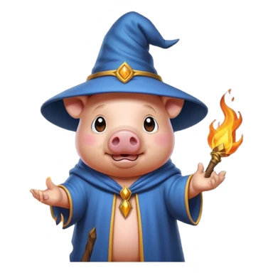 wizard pig summoning fire sticker