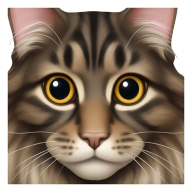 dark brown and black tabby maine coon sticker
