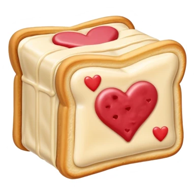 Frosted Toaster strudel pastry with hearts sticker