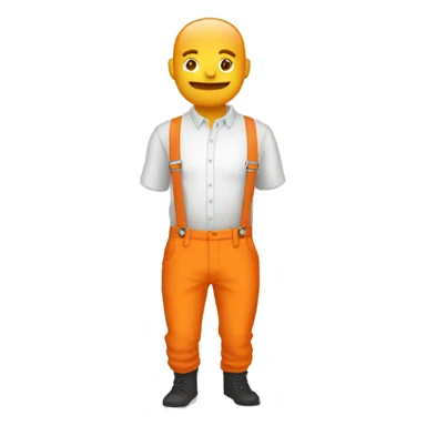 a pants orange with suspenders orange sticker