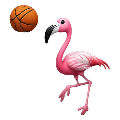 Flamingo dunking a basketball below the net sticker