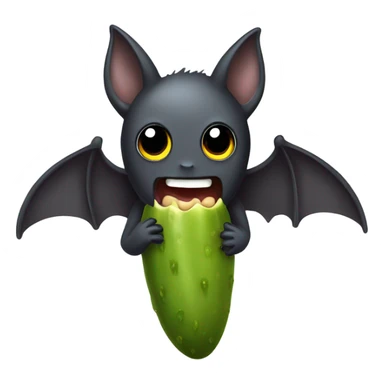 Bat eating a pickle sticker