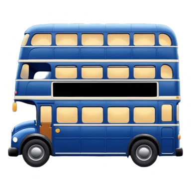 A dark blue double decker bus with cute cosy outdoor string twinkle lights sticker