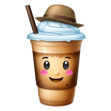 ice coffee with hat sticker