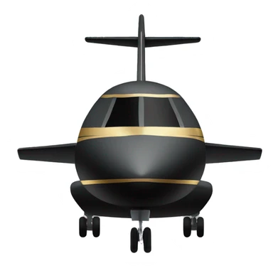 Black private jet with gold stripes sticker