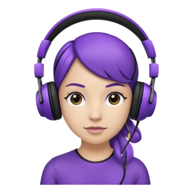 headphones with bow on the right side black and purple headphones looking like this 🎧 sticker