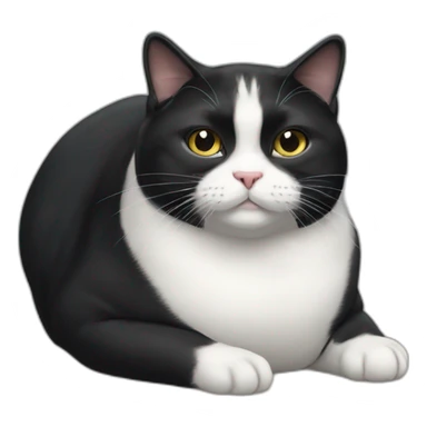 Obese-tuxedo-cat sticker