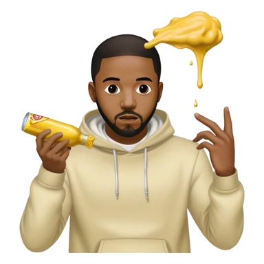Kendrick Lamar throwing mustard at Drake sticker