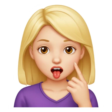 A girl bites her finger  sticker
