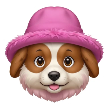 dog wearing big pink hat sticker