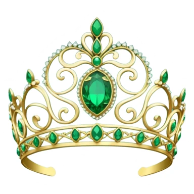 Create me a detailed green Tiara that says Co-Owner Lia sticker