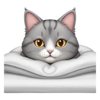 Tabi cat grey in bed with me sticker