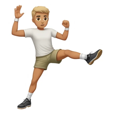 Man kicking a rock like a soccer ball  sticker