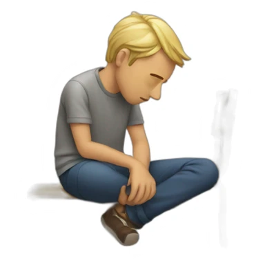 man ignoring sticker