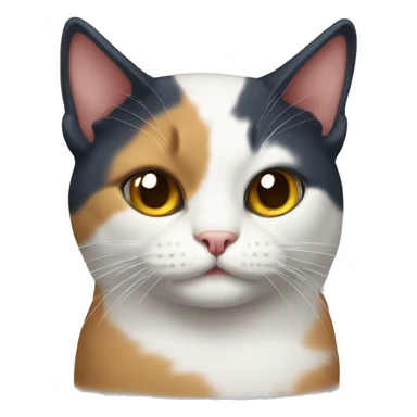 one-eyed tricolor cat sticker
