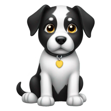 Black and white dog sitting down sticker