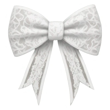 white bow with white lace sticker