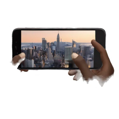 iPhone in hands (shooting video of the city) sticker