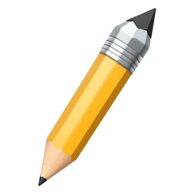 Pencil icon in chibi style sticker