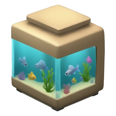 Cube fish tank no fish sticker