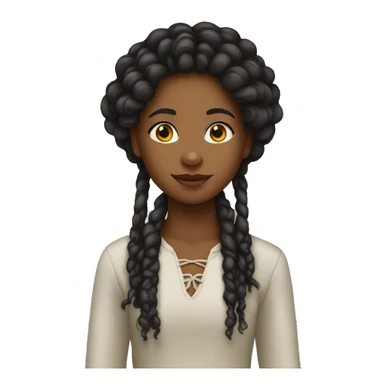 Emoji menina negra de tranças rastafari  sticker