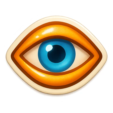 cartoon style sticker of a single eye symbol, simple and clear, no text sticker