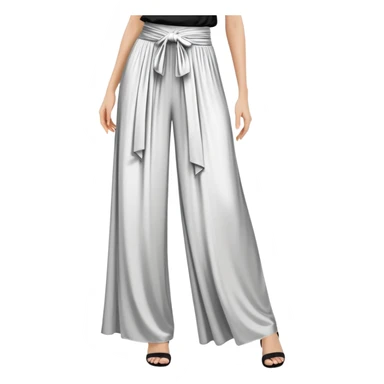 wide palazzo pants, flowing fabric, dramatic wide leg trousers, elegant women's pants, only the garment, no model sticker